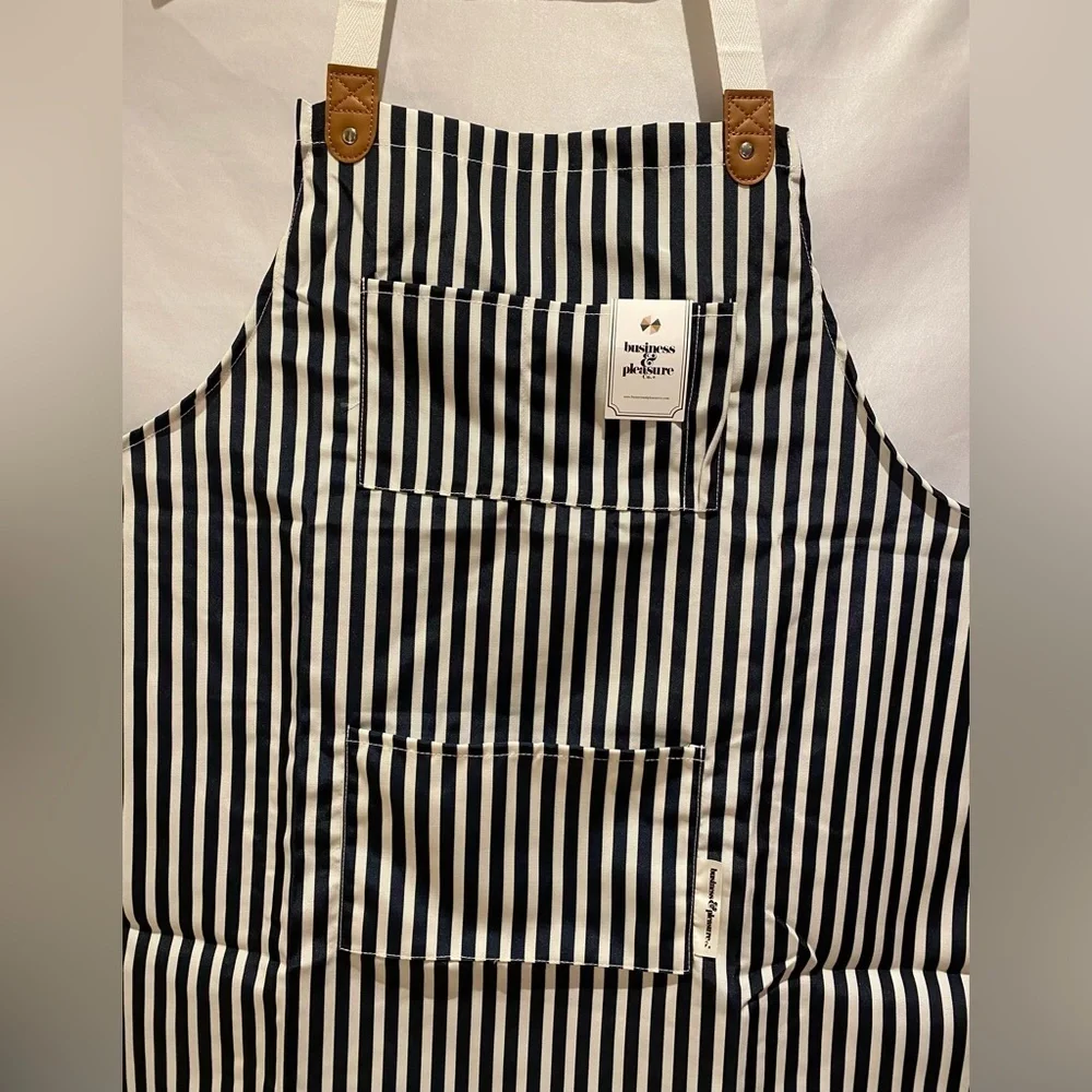 Business & Pleasure Co. Navy and White Stripe Apron, NWT